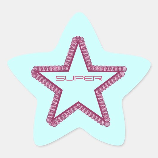 Stickers Grunge Superstar Star, Fuchsia (Devant)