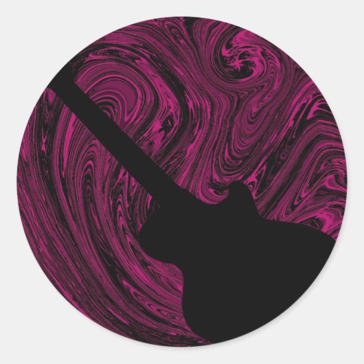 Stickers Guitare Abstraits, Magenta (Devant)
