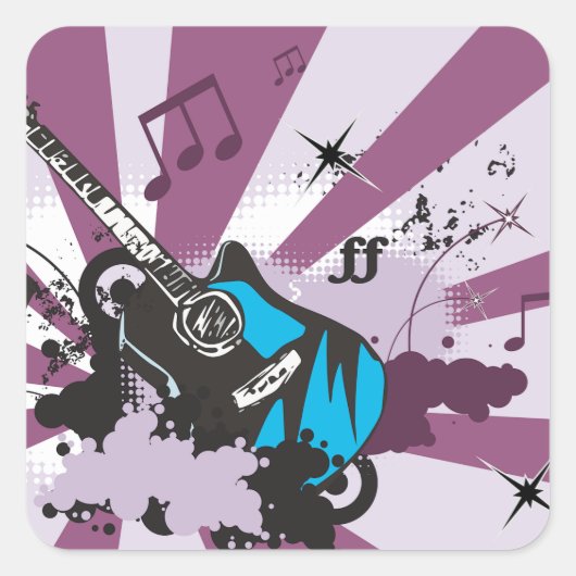 Stickers Guitare Bleue (Devant)