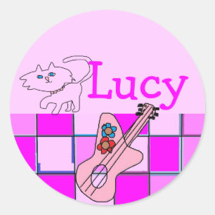 stickers guitare Lucy kitten