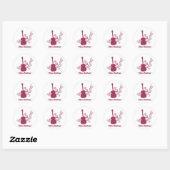 Stickers Guitare Rockstar, Fuchsia (Feuille)