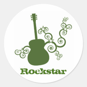 Stickers Guitare Rockstar, Vert