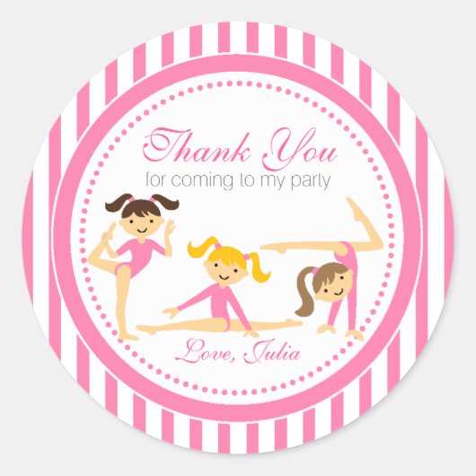 Stickers Gymastique Pink Party (Devant)
