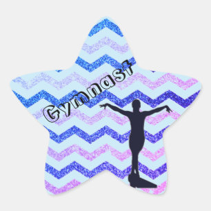 Stickers Gymnaste Bleu Chevron Gymnastique