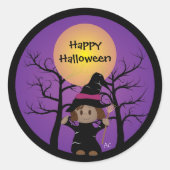 Stickers Halloween afro-américains sorciers heureu (Devant)