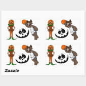 Stickers Halloween basketbal skeletten dag (Vel)
