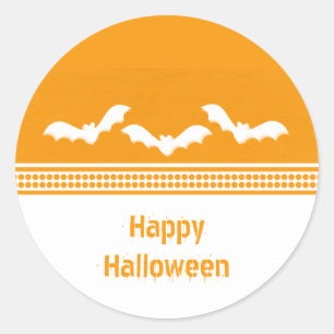 Stickers Halloween Batty, Orange et Blanc