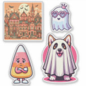 Stickers Halloween Candy Corn Fantômes et chauves- (Devant)