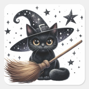 Stickers Halloween Chat Sorcières Noires