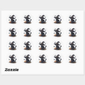 Stickers Halloween Chat Sorcières Noires (Feuille)