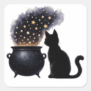 Stickers Halloween Chat Sorcières Noires