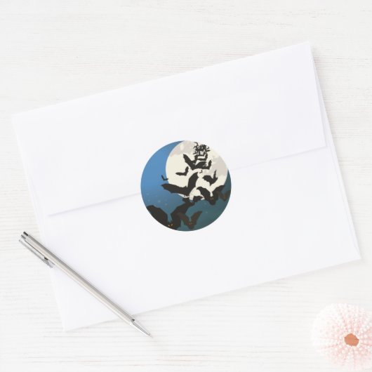 Stickers Halloween chauves-souris volantes (Enveloppe)