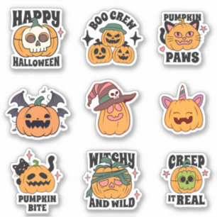Stickers Halloween Citrouille éffrayant