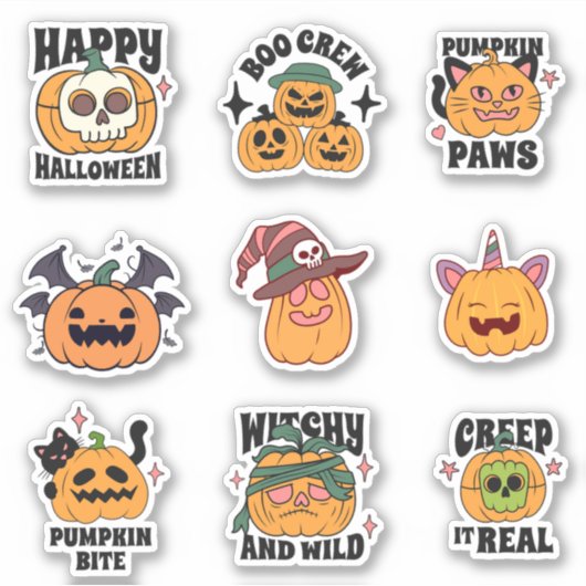 Stickers Halloween Citrouille éffrayant (Devant)