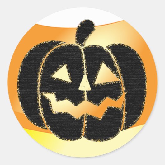 Stickers Halloween Citrouille orange et noir (Devant)