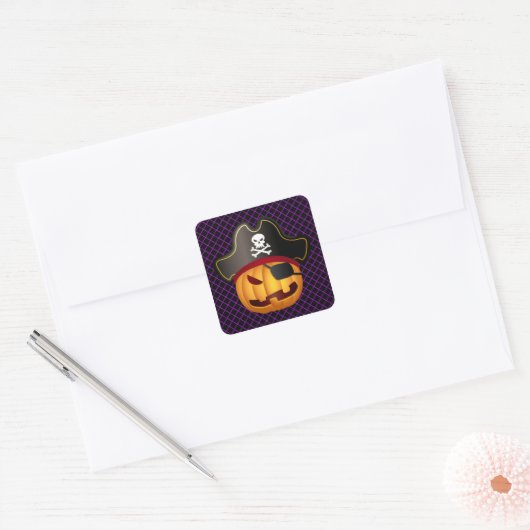 Stickers Halloween-Citrouille pirate (Enveloppe)
