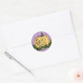 Stickers Halloween Citrouille violet et orange (Enveloppe)
