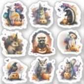 Stickers Halloween - Cute Aquarelle Animaux (Recto)