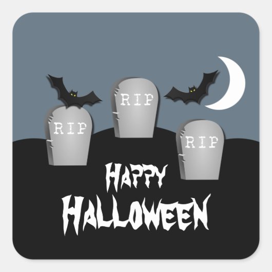 Stickers Halloween de cimetière sombres (Devant)