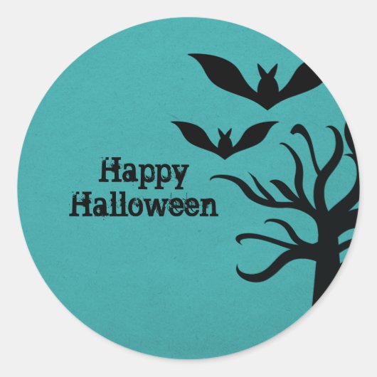 Stickers Halloween Eerie Bats, Aqua (Devant)