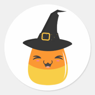 Stickers Halloween Emoji sorcière de maïs bonbon