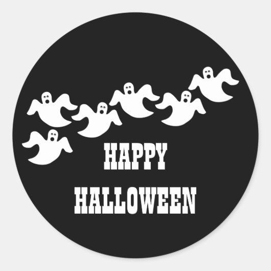 Stickers Halloween Fantôme, Noir (Devant)