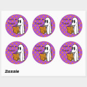 Stickers Halloween Fantômes ou traitements (Feuille)