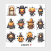 Stickers Halloween Jack-O-Lantern (Feuille)