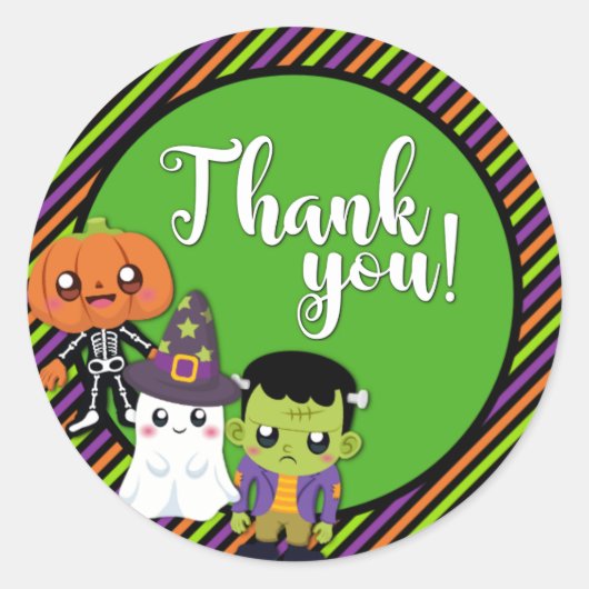 Stickers Halloween Monster Merci Party Favoriser (Devant)