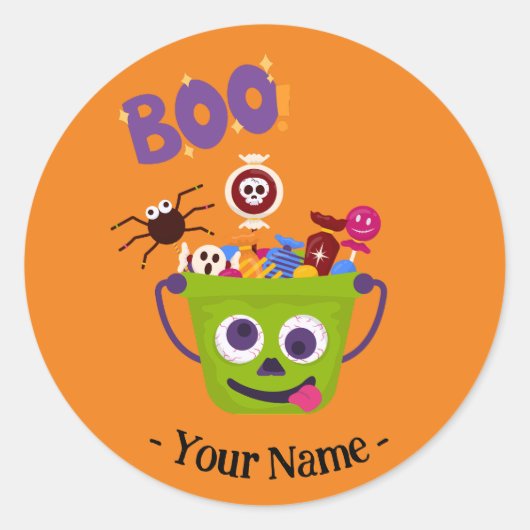 Stickers Halloween "Monstre de bonbons en formatio (Devant)