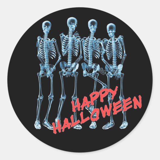 Stickers Halloween Neon Skeletons heureux (Devant)