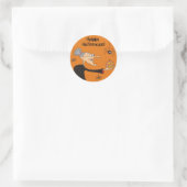 Stickers Halloween sorcière drôle, Orange (Sac)
