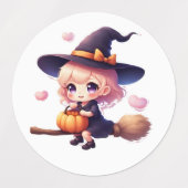Stickers Halloween Sorcière Kawaii - Jolie Sorcièr (Design 2)