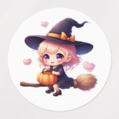 Stickers Halloween Sorcière Kawaii - Jolie Sorcièr (Design 1)