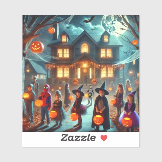 Stickers Halloween tour ou traiter (Feuille)