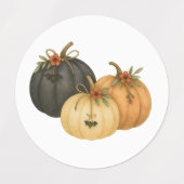 Stickers Halloween vintage - Citrouille, Poupées É (Design 1)