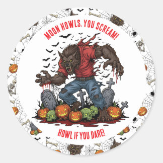 🐺 Stickers Halloween Werewolf & Étiquettes 🎃 💀