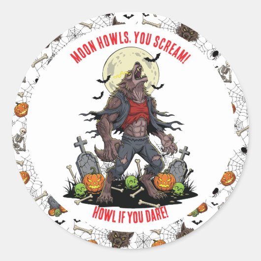 🐺 Stickers Halloween Werewolf & Étiquettes 🎃 💀 (Devant)