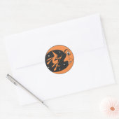 Stickers Halloween Witch et Lune Round (Enveloppe)