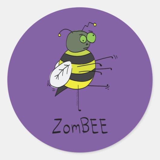 Stickers Halloween Zombie Bee drôle (Devant)