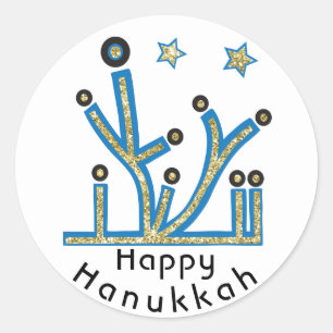 Stickers Hanoukka "Blue Bling Menorah"