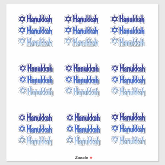 Stickers Hanoukka Blue Custom-Cut Vinyl (Feuille)