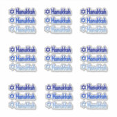 Stickers Hanoukka Blue Custom-Cut Vinyl (Devant)