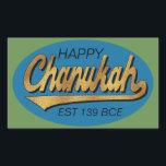 Stickers Hanoukka "Retro Chanukah Est 139 BCE"<br><div class="desc">Hanoukka/Chanukah Rectangular Holiday stickers, "Retro Happy Chanukah Est 139 BCE" Amusez-vous à utiliser ces stickers comme des toppers à gâteau, étiquettes cadeaux, fermeture de sacs de faveur, ou tout ce qui touche vos festivités! Personnalisez en supprimant "Happy and EST 139 BCE" et en remplaçant par votre propre texte en utilisant...</div>