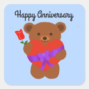 Stickers Happary Anniversary mignon Ours En Feux #