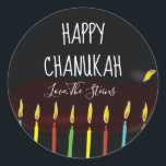 Stickers "Happy Chanukah" Menorah bougies<br><div class="desc">stickers Hanoukka/Holiday, personnalisez. Heureux Chanukah Menorah bougies. Choisissez parmi les autocollants 1 1/2" et 3". Personnalisez en supprimant et en remplaçant le texte par votre propre message. Choisissez la taille, le style et la couleur de votre police préférée. Merci de vous être arrêté et de faire du shopping par !...</div>