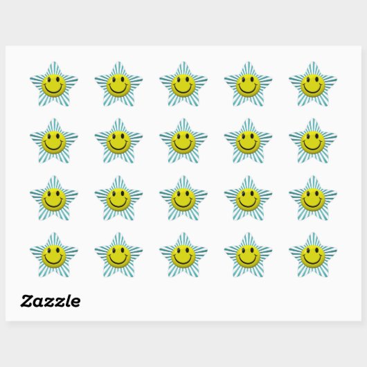 Stickers Happy Face Fun Star (Feuille)