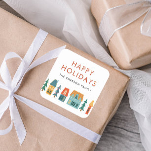 Stickers Happy Holidays Winter