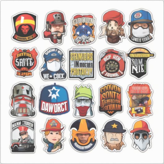 stickers HardHat, stickers HardHat, stickers, amér (Devant)