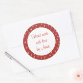 Stickers HEART KNIT 3" ronds "Hand Made" (Enveloppe)